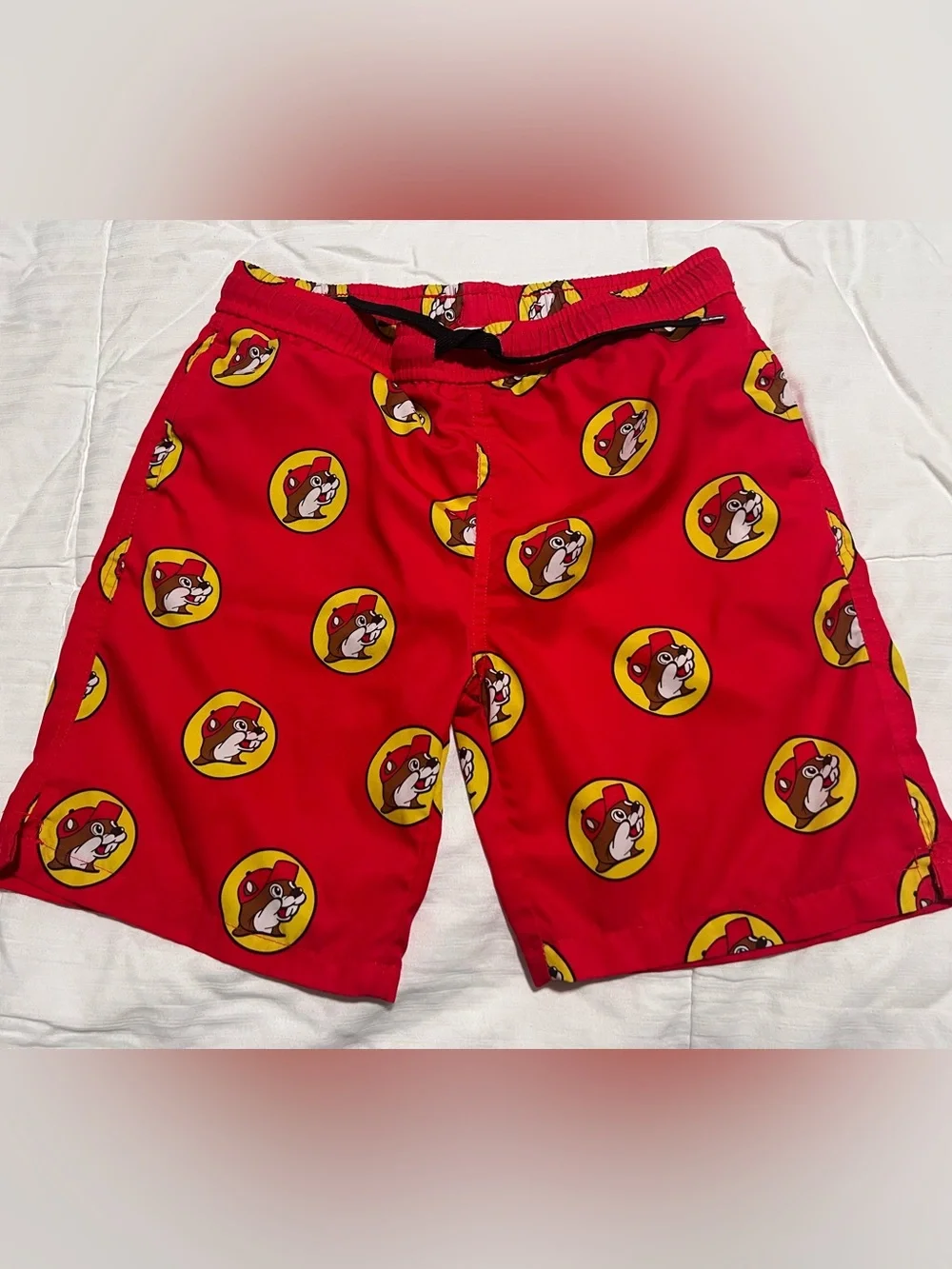 Red Novelty Buc-ee's Logo Swim/Board Shorts
